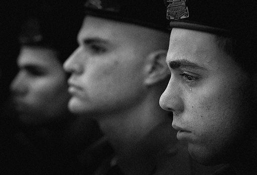 Soldiers attend the funeral of Israeli soldier Nimrod Segev in the israeli town of Rosh-Pina August 13 , 2006